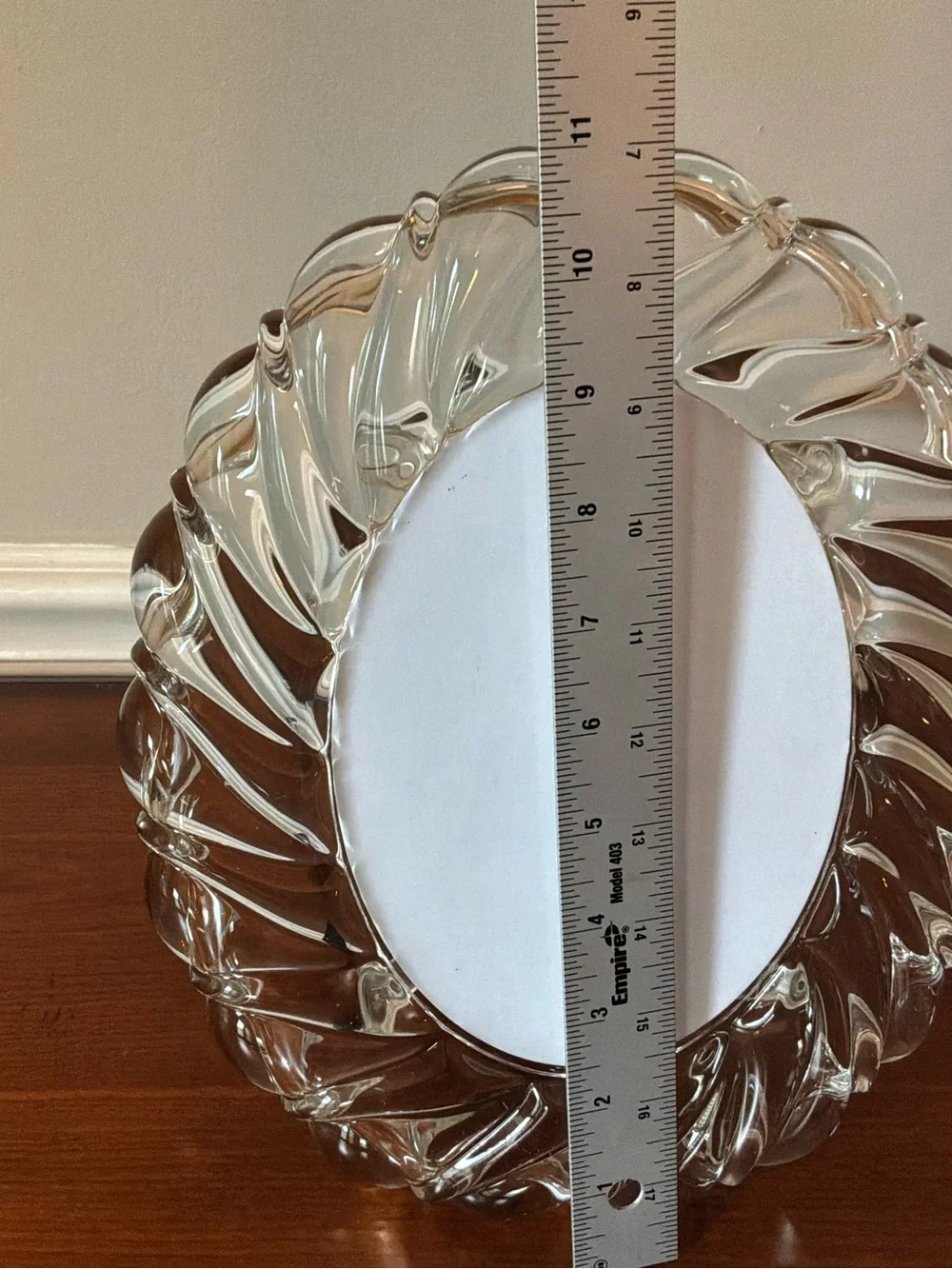 Mikasa Peppermint Clear Swirl Glass Decorative Oval Mirror